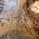 The view inside the cave, with what appears to be an assemblage of bones left by hyenas.